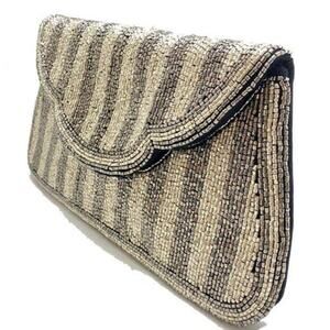 Hematite Flared Beaded Clutch